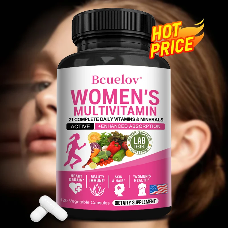 

Women's Multivitamin, Multimineral Supplement - Magnesium, Biotin, Calcium, Zinc, Selenium - Joint, Skin, Nail Support