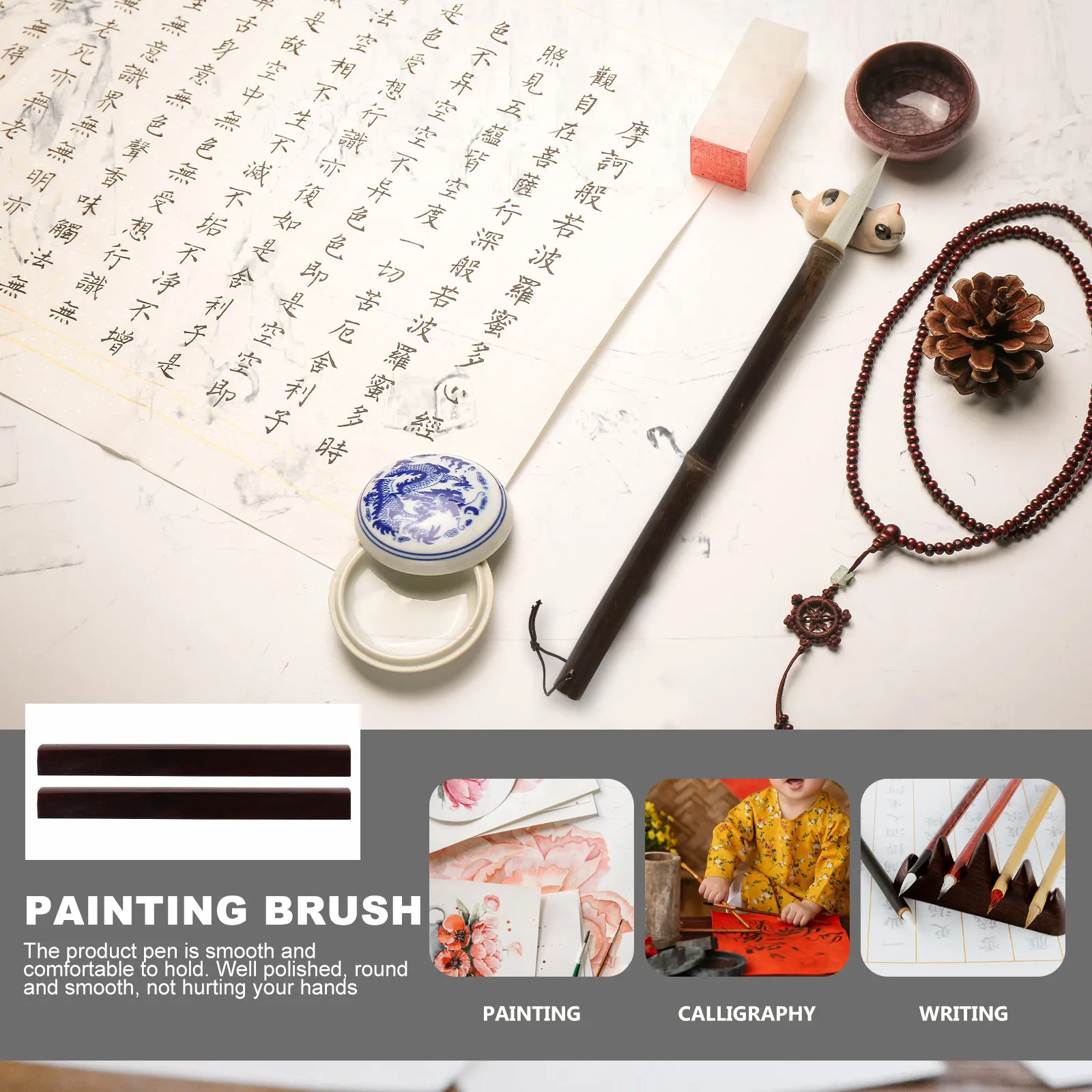 Chinese Calligraphy Brush Pen High Grade Smooth Comfortable Handle Hanging Rope Easy Storage Perfect for Students Drawing