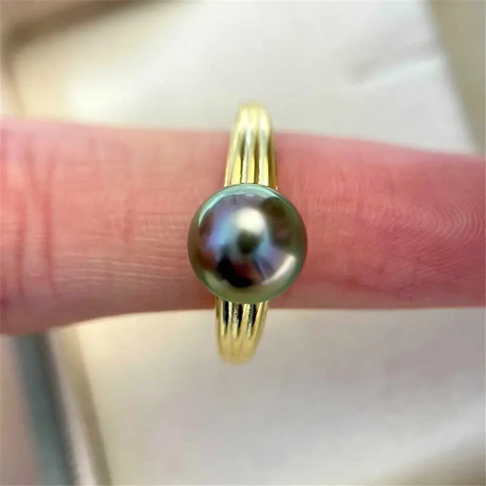 Solid S925 Sterling Silver Pearl Ring Settings Findings & Accessories - for Jewelry Making Bulk Wholesale Craft Supplies 8-10mm