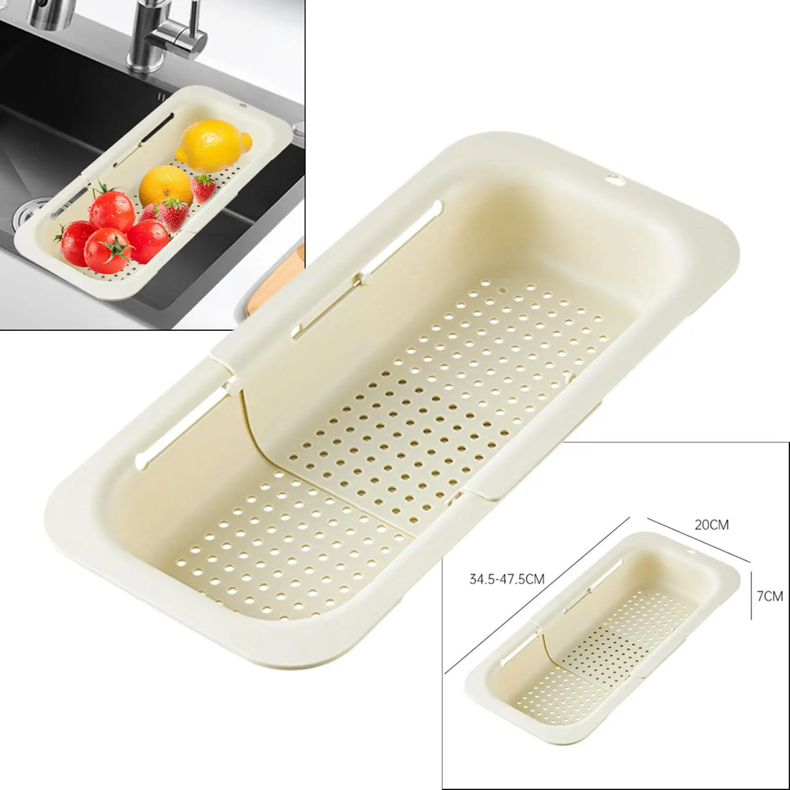 Colander Strainer over The Sink Colander Extendable Bathtub Tray Kitchen Gadgets Home Kitchen Strainer Dish Rack Drainer