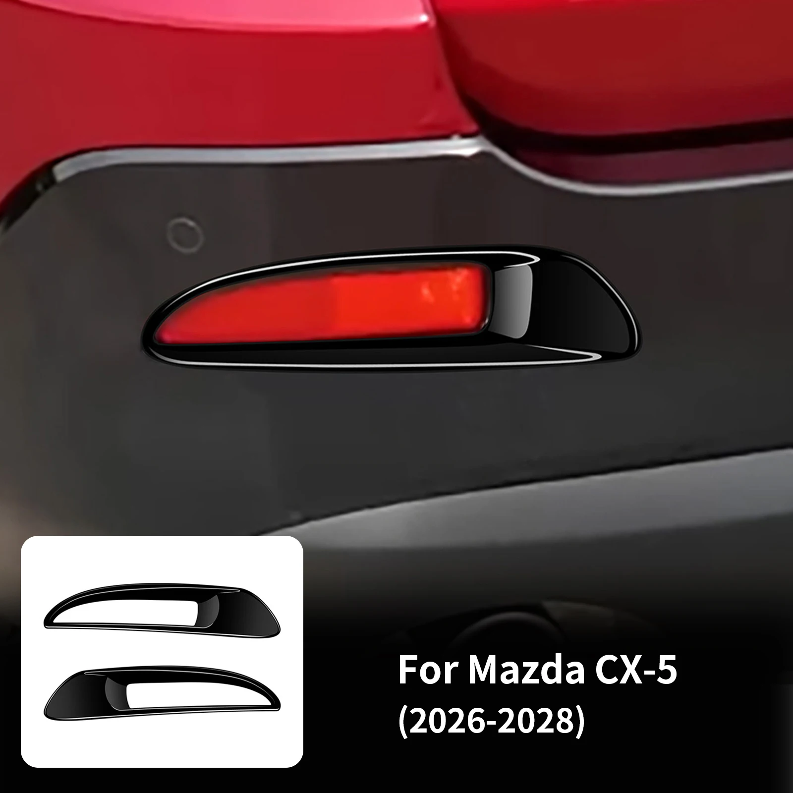 For Mazda CX‑5 CX5 2026‑2028 Rear Fog Light Eyebrow Cover ABS Exterior Decor Trim Anti‑Scratch Wear‑Resistant Car Accessories