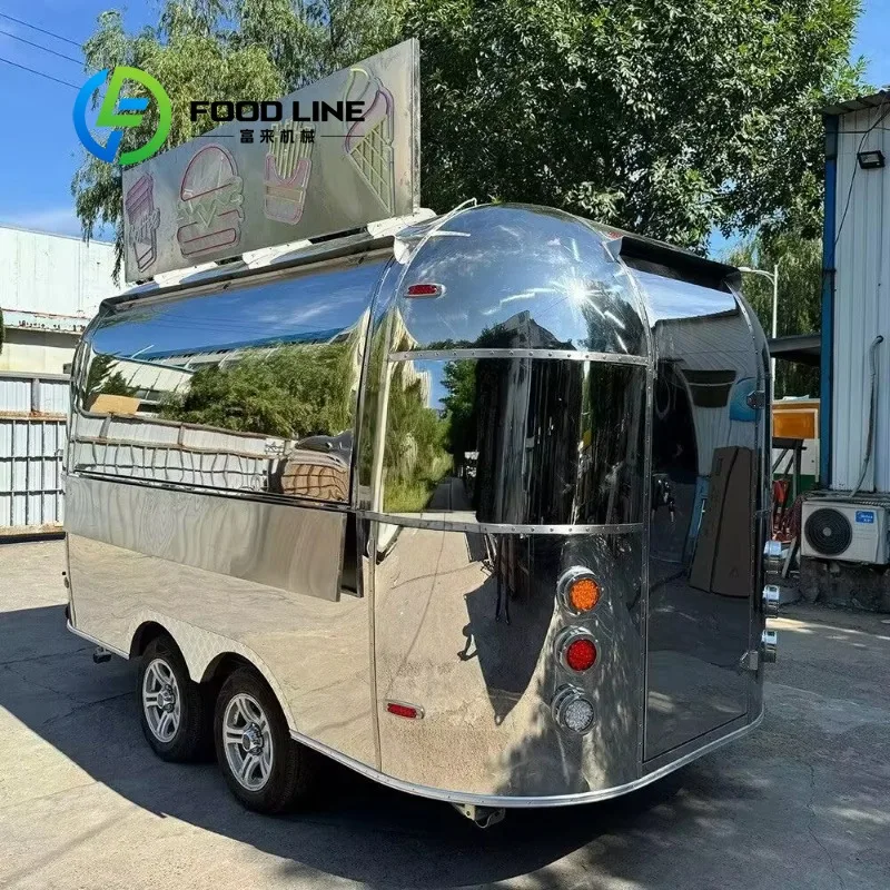 Customizable Towable Mobile Food Trailer with Complete Kitchen Setup, Street Kitchen Restaurant for Pizza, Tacos, Bar