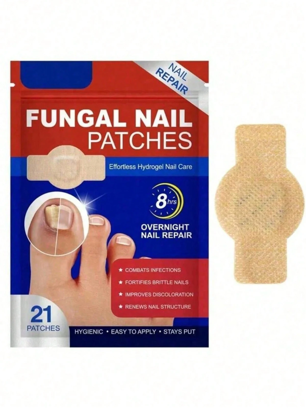 21pcs Waterproof Nail Fungus Patch Toenail Repair Sticker Anti Infection Ingrown Toenail Correction Foot Care