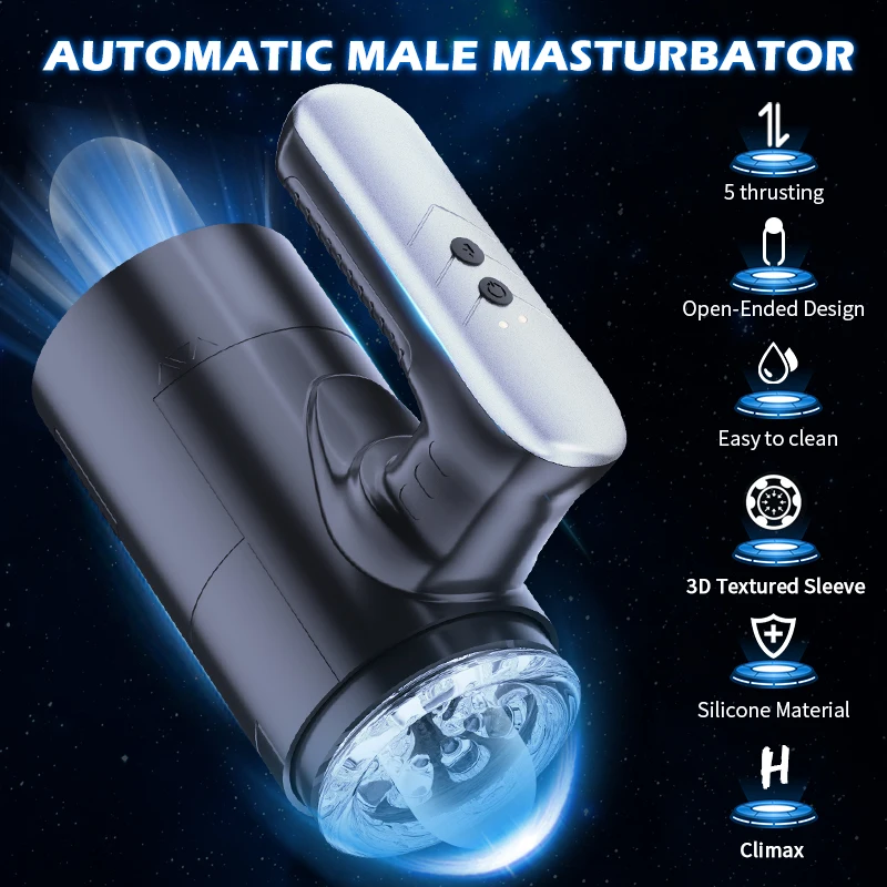 Masturbator For Men Automatic Telescopic Silicone Vagina Masturbation Anal Blowjob Oral Pussy Stimulator Sex Toys Adult Goods