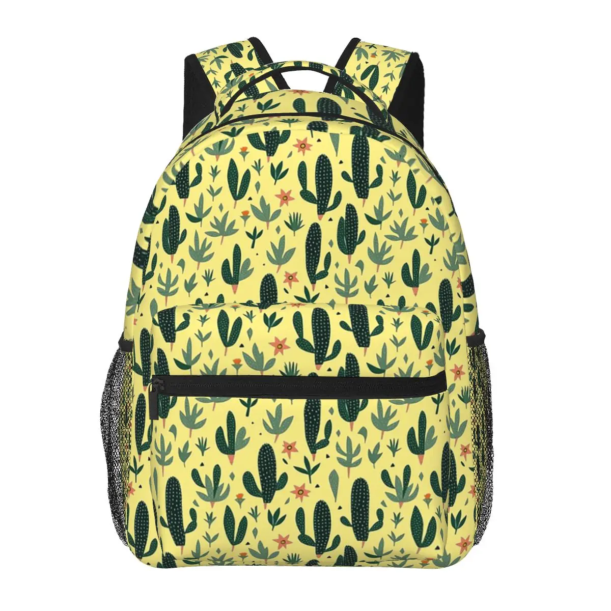 

Cactus Garden Green Cacti And Floral Student Backpack School Bag Hiking Travel Daypack for Boys Girls Bookbag Shoulder Bags