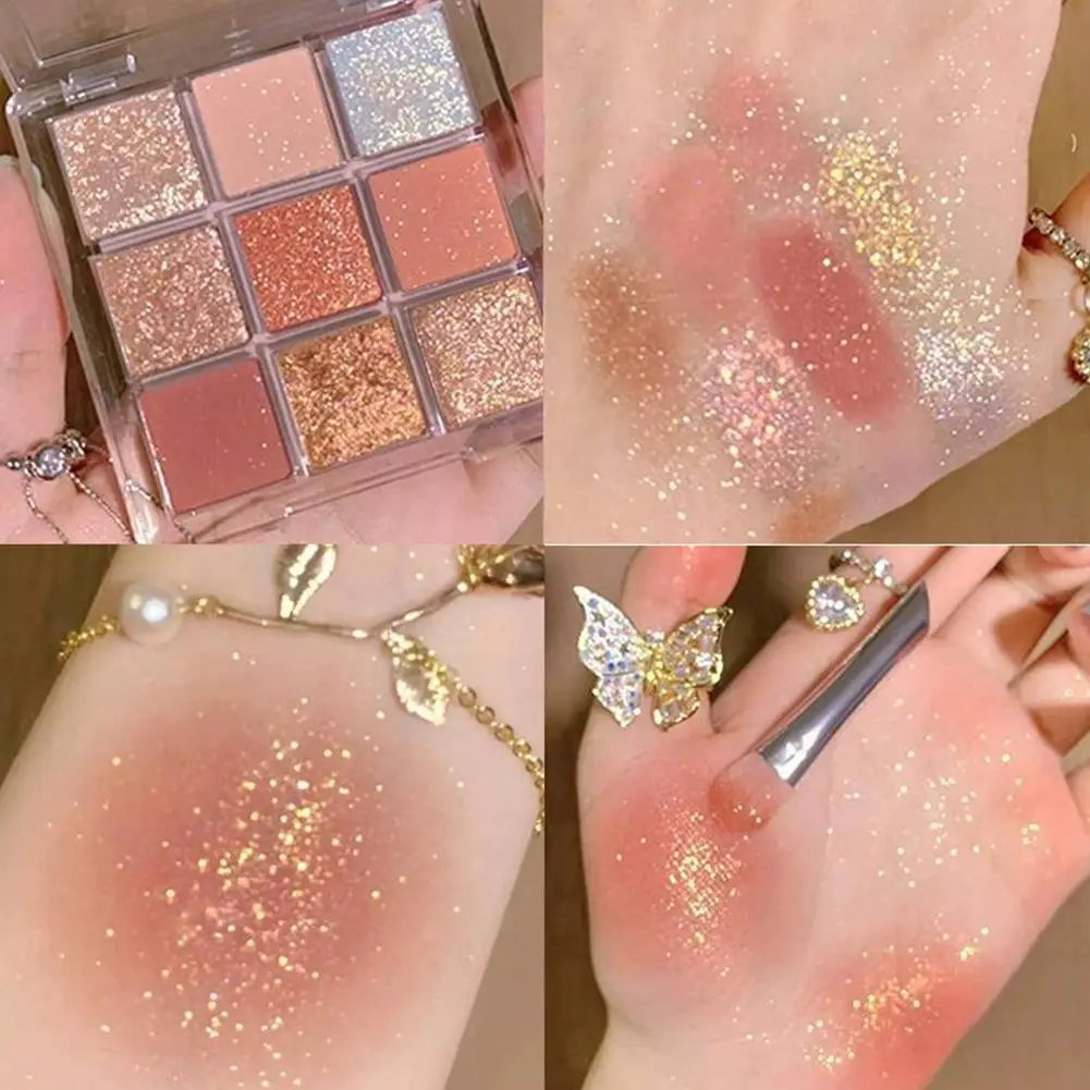 9 Colors Eyeshadow Palette Matte Shimmer Glitter Eye Makeup DIY Punk Smokey Black Grey Eye Shadow Smoky Rose Pink Eyeshadow view 5