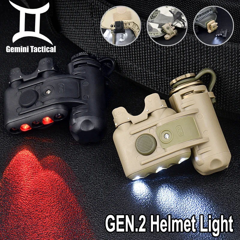 

Tactical IFF Helmet Lights Red White Second Generation Helmet Light Wadsn Outdoor Hunting Airsoft Flashlight Fit Hat 20MM Rail