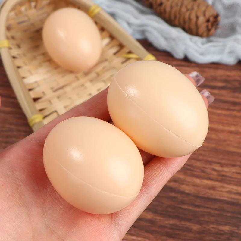 10 Pcs Hen Poultry Simulation Artificial Faux Fake Plastic Eggs For Chicken Duck Geese Hatch Incubation Breeding