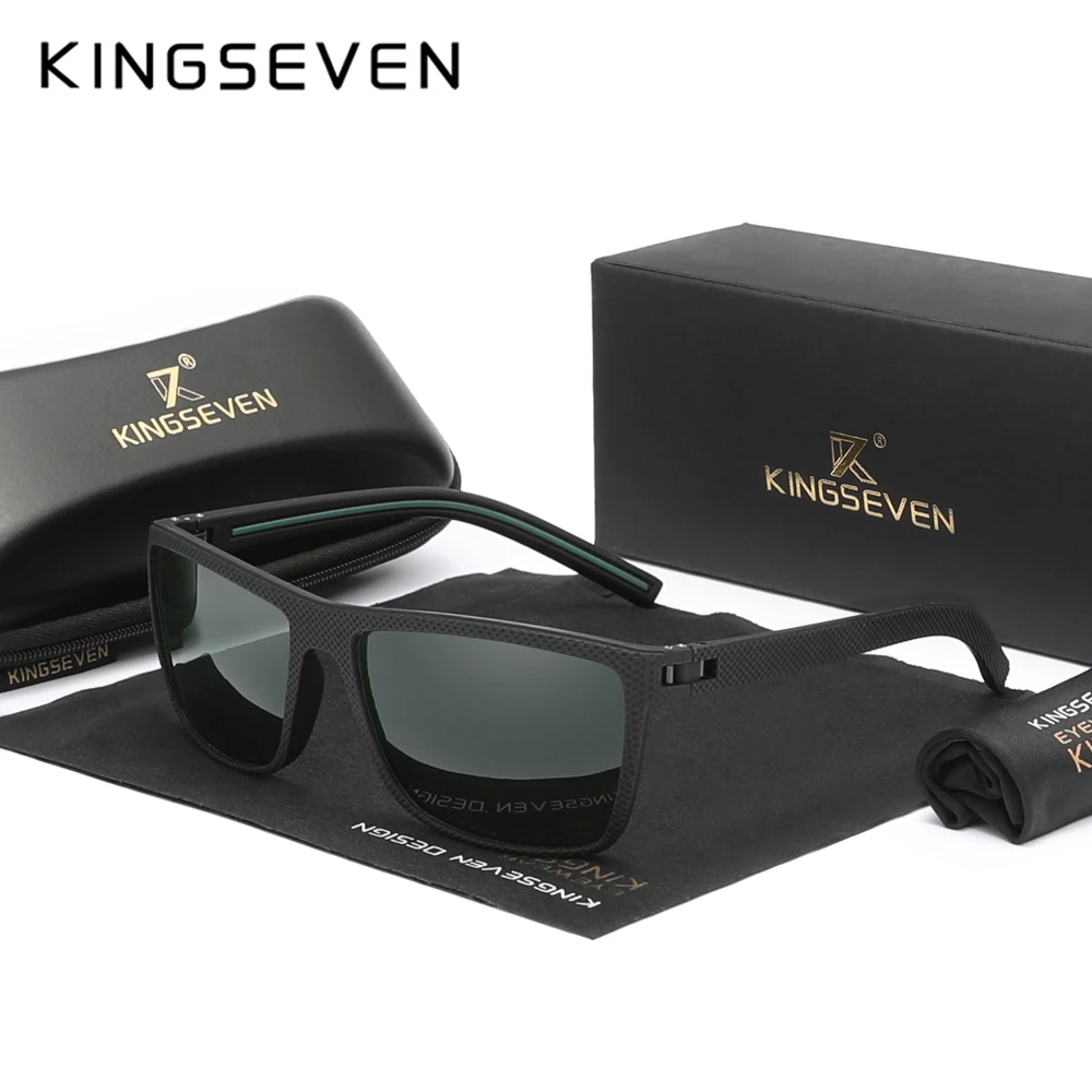 KINGSEVEN-نظارات شمسية رجالية مضادة للانزلاق ، TR90 ، UV400 نظارات حماية العين ، نظارات قيادة مضادة للوهج ، نظارات