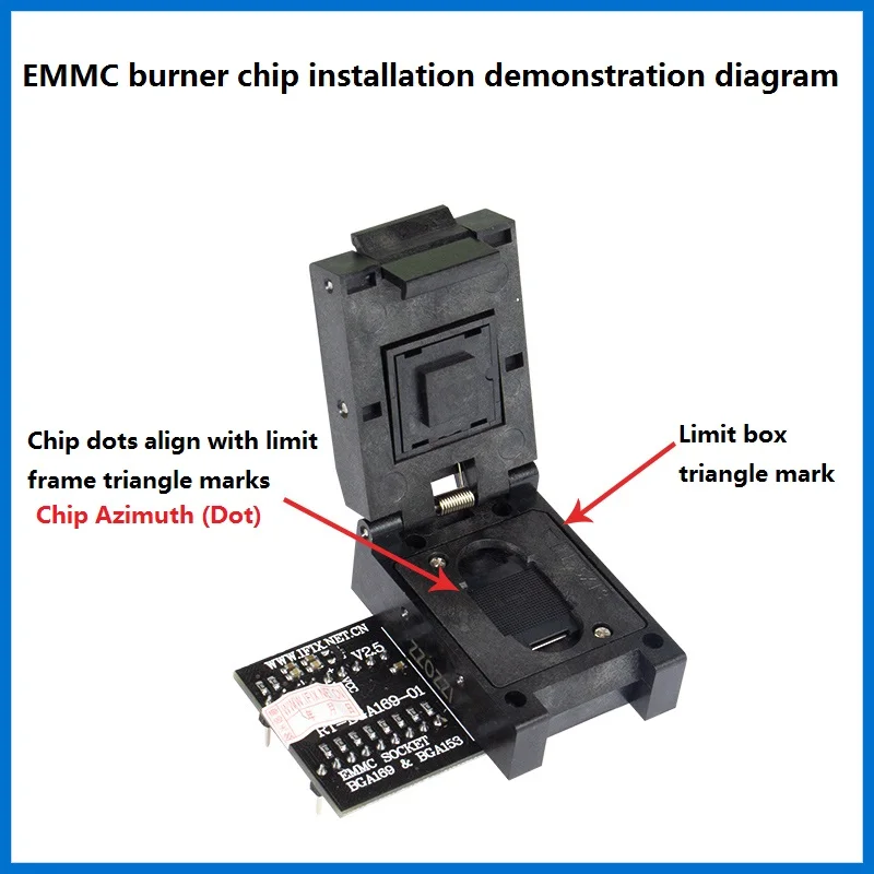 EMMC Adapter BGA153 BGA169 burning seat RT-BGA169-01 V2.5 Socket 5Pcs Matrix For RT809H Universal Programmer TV Mobile Car