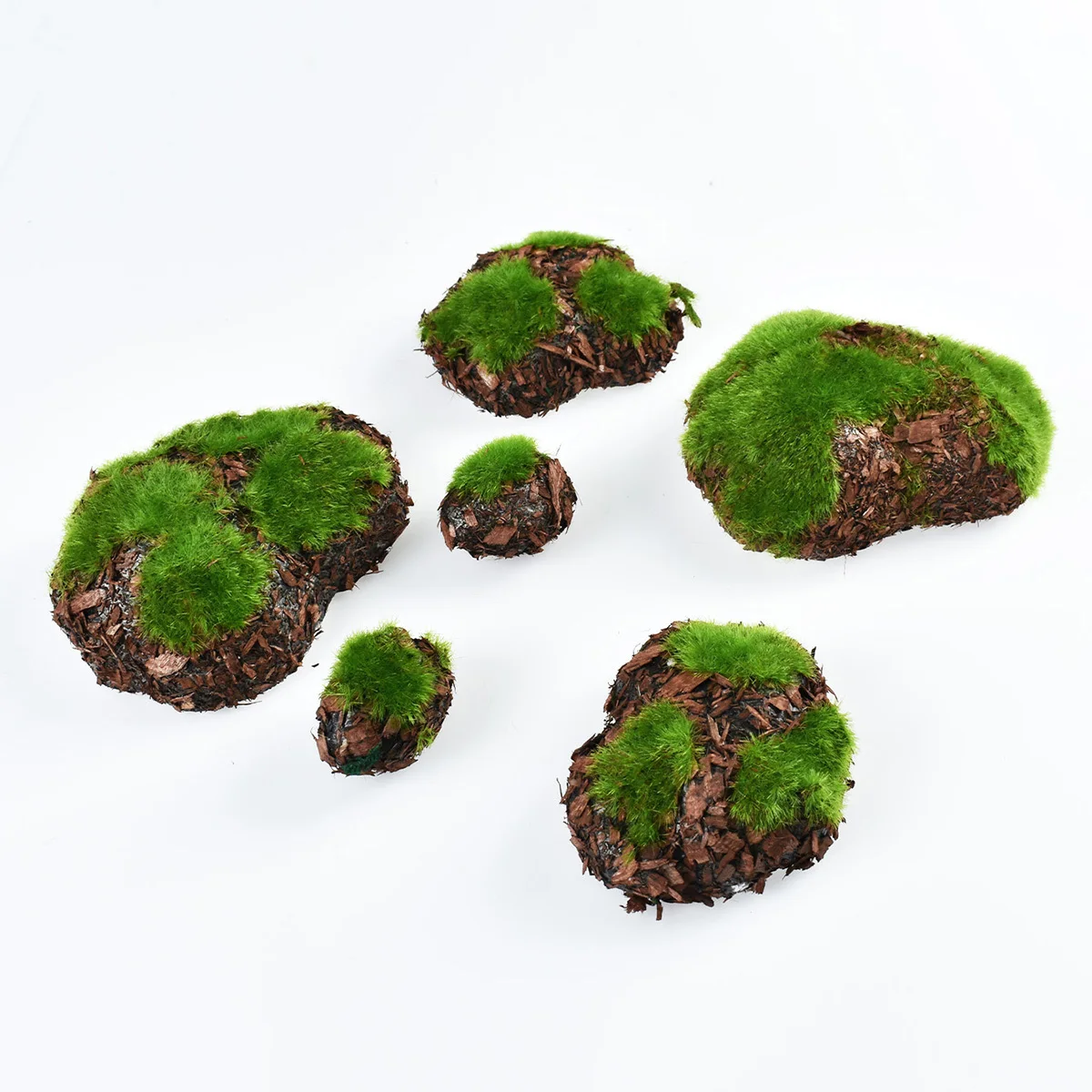 6 قطعة كتل الطحلب الواقعية غير النظامية رغوة الأحجار مع الطحلب الأخضر الخصبة DIY بها بنفسك تررم الجنية حدائق حوض السمك إخفاء البقع