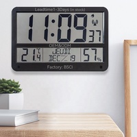 Electronic LCD British Radio Controlled Alarm Large Outdoor Watch Hour Atomic Desktop Digital Wall Clock