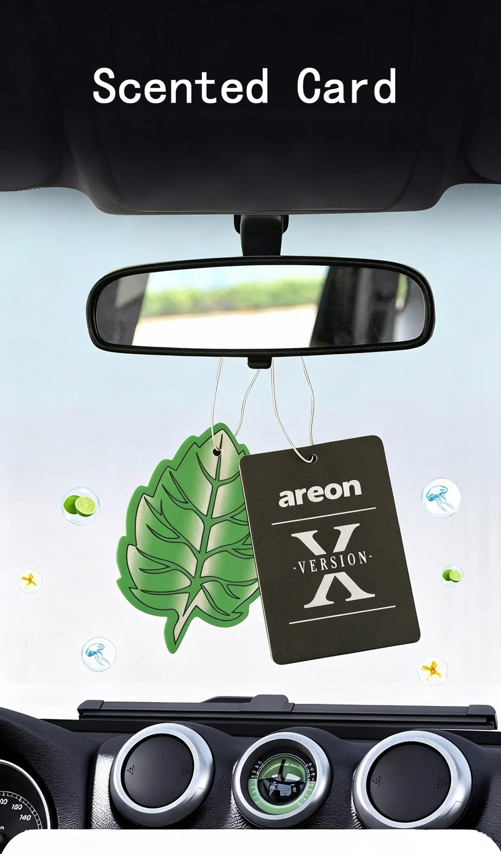 AREON X Version Car Air Freshener Hanging Scented Card, Long Lasting Fragrance For Car Rearview Mirror Home Wardrobe