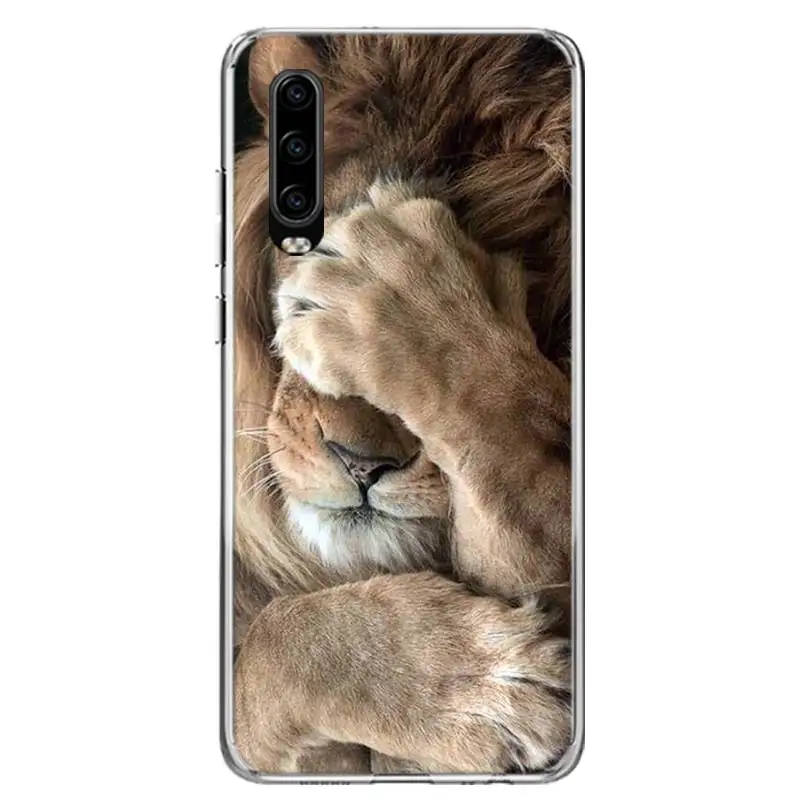 Lion Alpha Male Cub King Case Phone Cover for Huawei P30 Lite P40 P20 P10 Mate 10 20 Pro P Smart Z 2019 Y5 Y6 Y7 Y9S Trend Funda