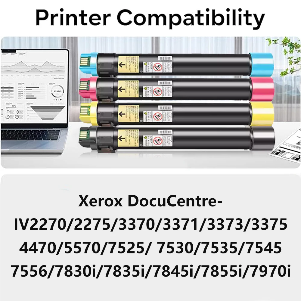 ใช้งานร่วมกับ DC C5570 C5575 ตลับหมึกสีสําหรับ Xerox ApeosPort-IV C2270 C2273 C2275 C3370 C3371 C3373 C3375 C4470 เครื่องพิมพ์