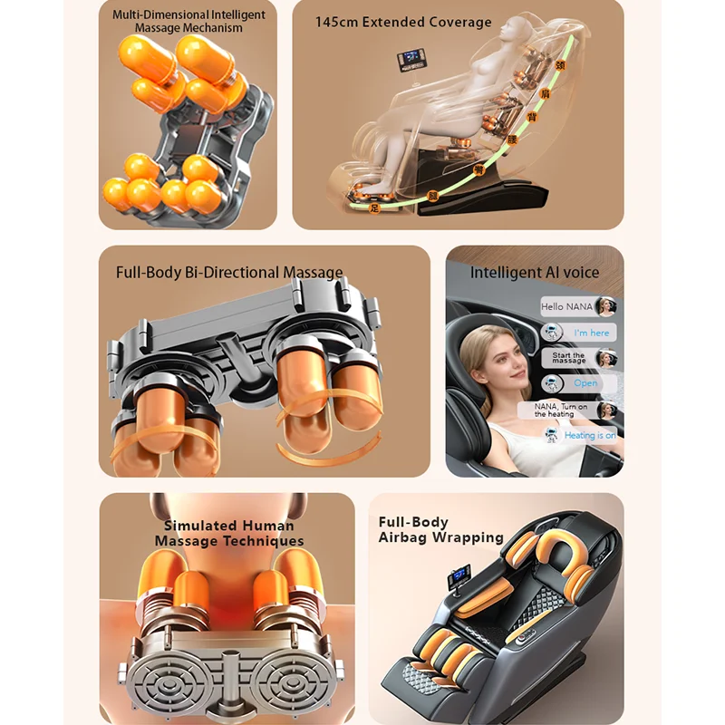 Best Selling New Quality Electric Full Body 8d zero Gravity Luxury Shiatsu Kneading Luxury Quality Recliner Massage Chair