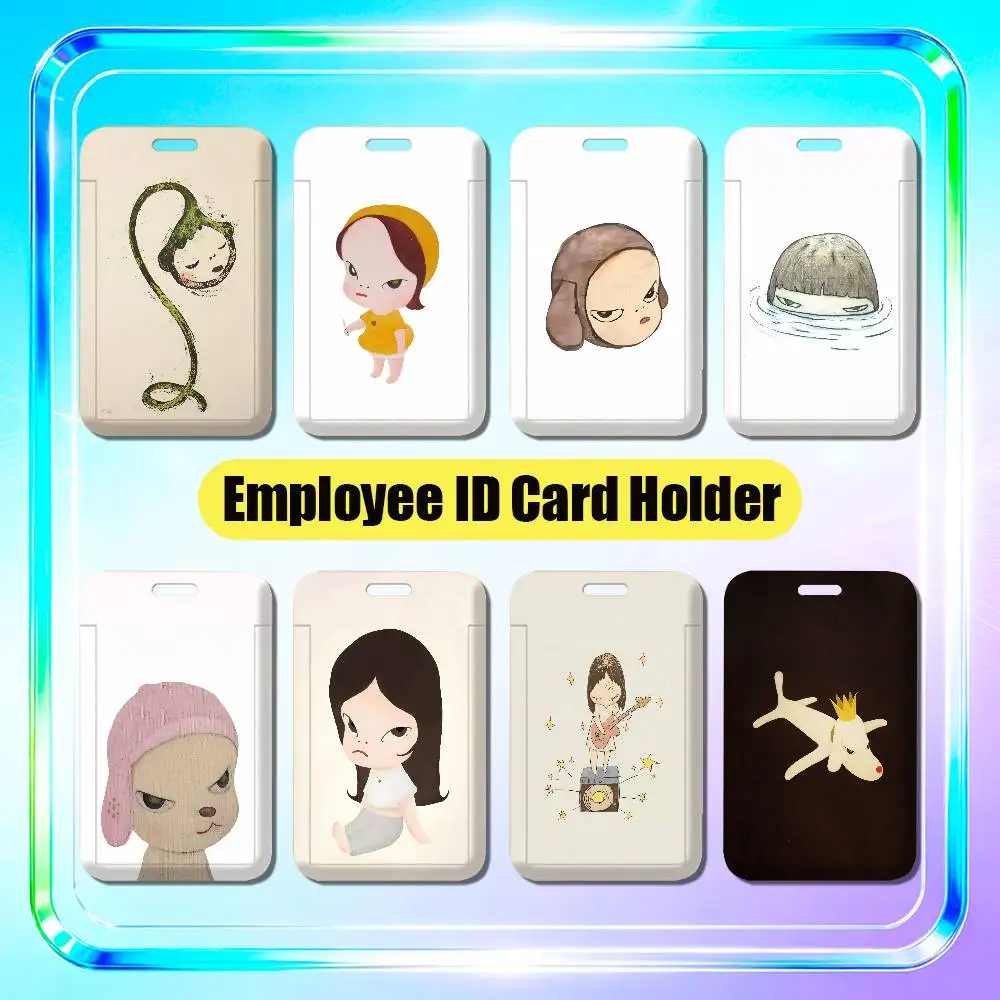 For Yoshitomo Nara Employee ID Card Holder Office Badge Student Bank Work Credit Holders Hard Case Shell