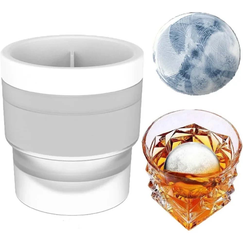 4Pcs Circular Ice Hockey Mold 7cm Ice Sphere Moulds for No-Lead Crystal Whisky for Bourbon Freezer Ice Mold Kitchen Gadgets