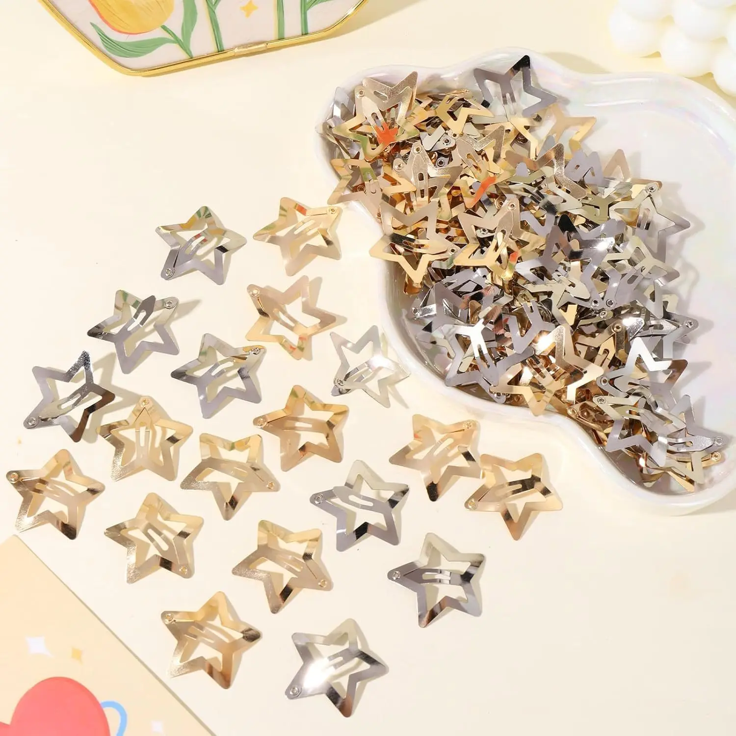 Y2K Star Bobby Pin Set (10/20/50 Stück), tägliches, vielseitiges Party-Design, einfach und exquisit, sicher getragen, ohne das Haar zu beschädigen – Detail 2