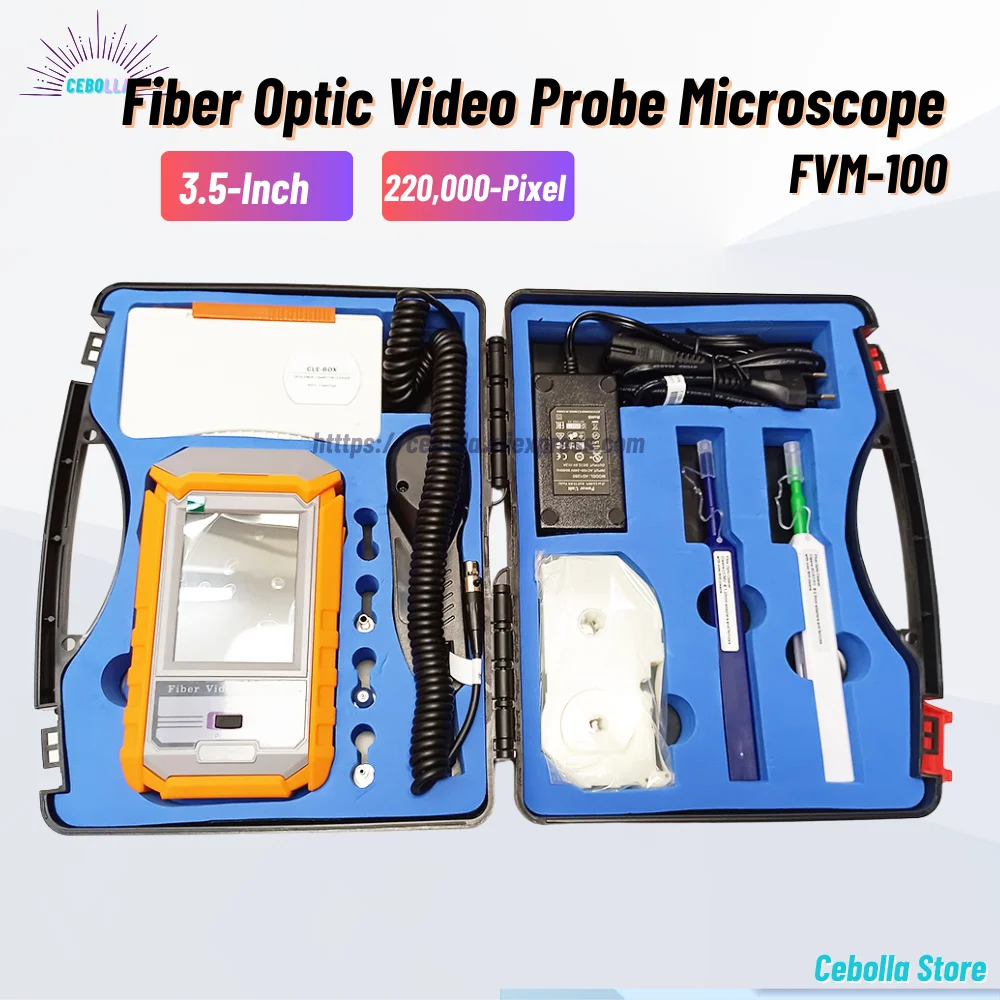 

FVM-100 Video Probe Microscope Fiber Optic End Face Inspection Detector Display Optical Cleaning Tools