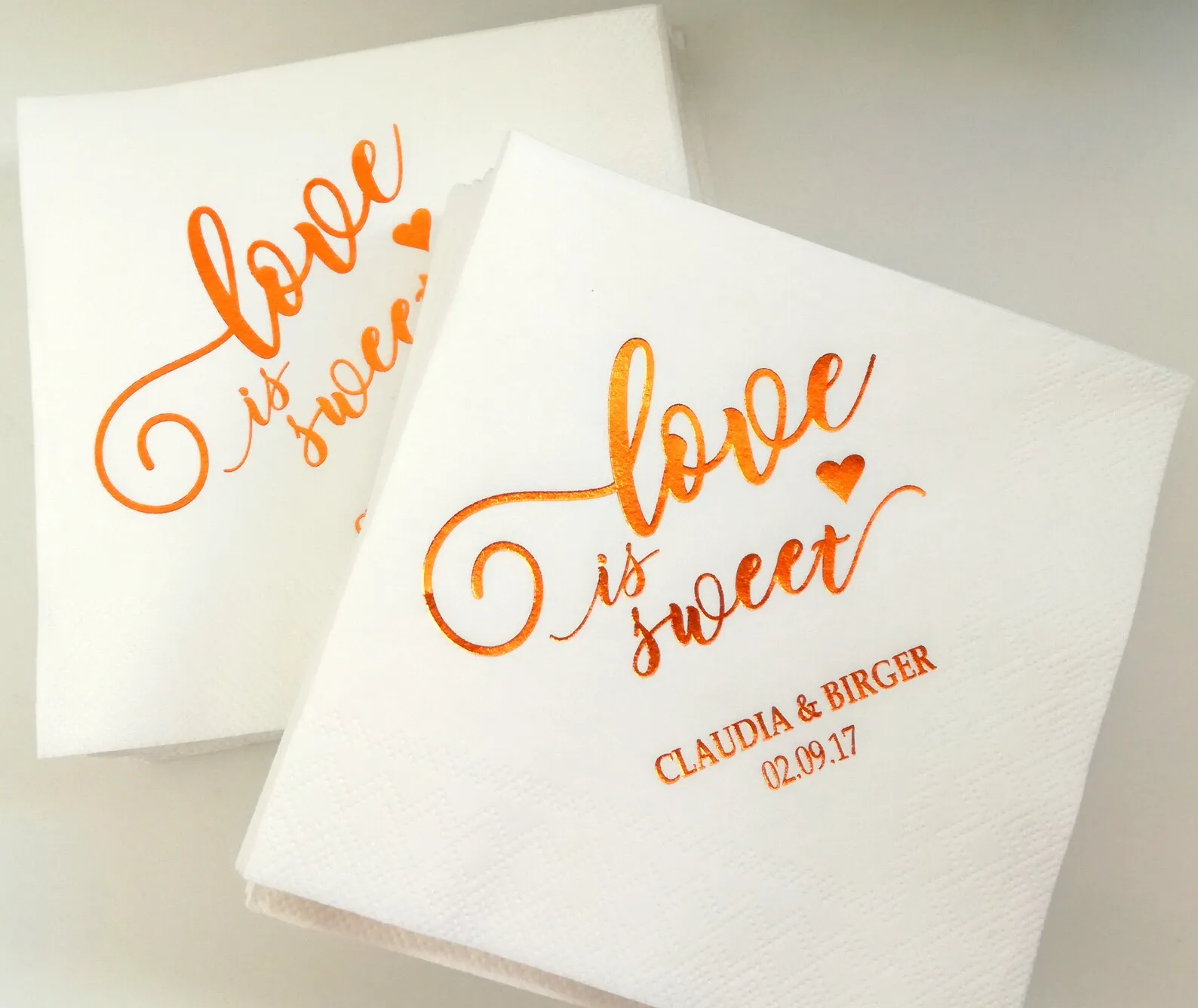 50 Personalized Napkins, Love is sweet, Personalized Napkins, Custom Napkins, Wedding Napkins, Monogramed Napkins, Custom Lunche