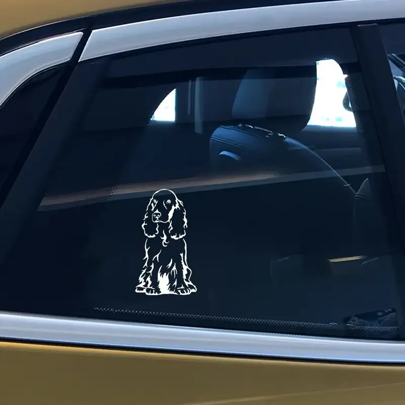 1 pegatina de vinilo impermeable con diseño de Cocker Spaniel, autoadhesiva para vidrio, plástico y metal, ideal para amantes de las mascotas.