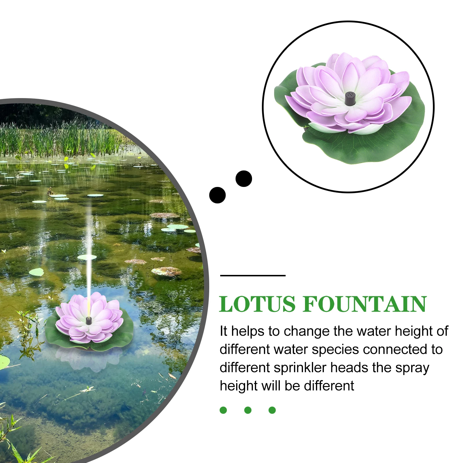

Solar Lotus Fountain Floating Decorations Premium ABS Material Pond Garden Landscape Solar Powered Water Pool Ornament