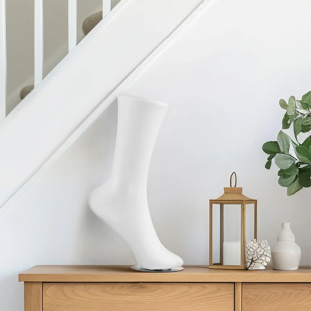 2pcs Sock Mold Display Props Female Foot Model Thickened Seamless Design Vinyl Material Easy Clean Portable Photo Shoots