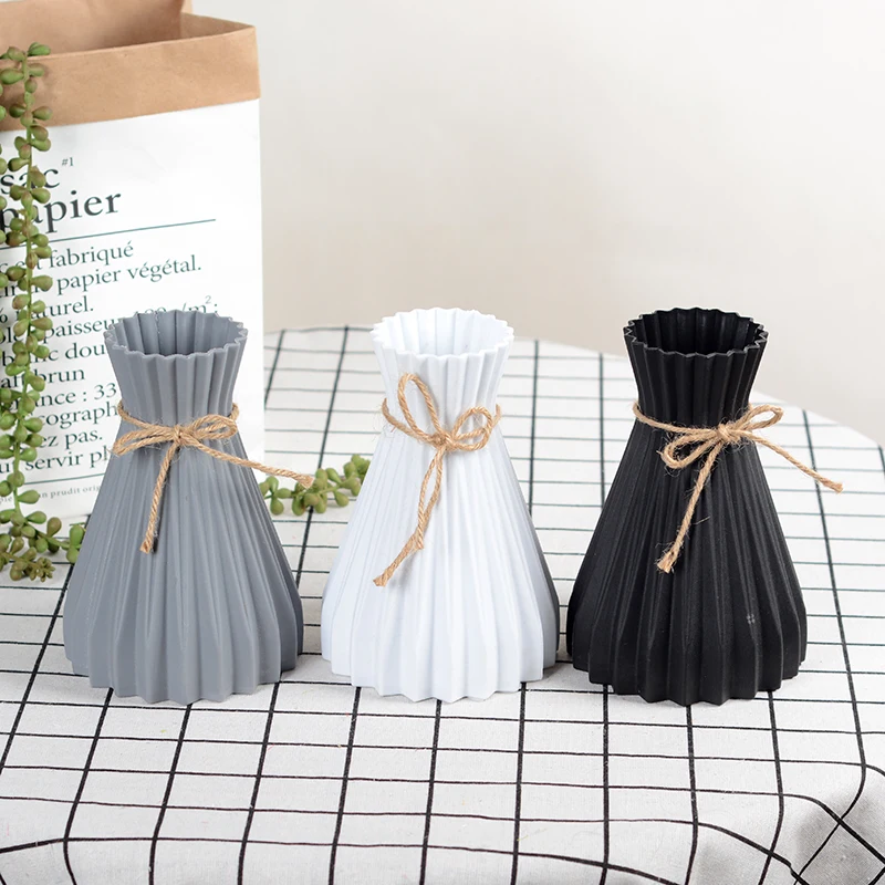 Moderne Blume Vase Hause Blume Anordnung Wohnzimmer Origami Kunststoff Nordic Stil Zu Hause Dekoration Ornament Wohnkultur Heißer Verkauf