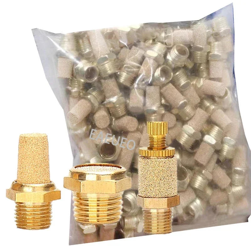 

10/50pcs Pneumatic Exhaust Muffler Brass 1/8" 1/4" 3/8" 1/2" BSL M5 Silencers Fitting Noise Filter Reducer Connector Copper