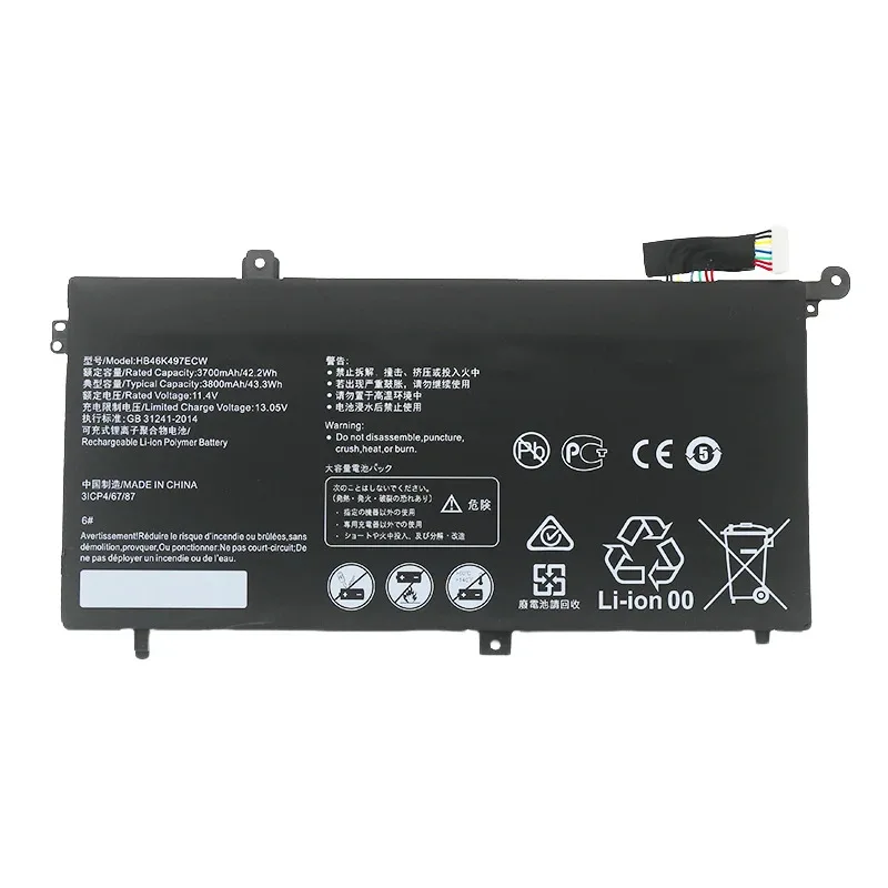 

HB46K497ECW Laptop Battery For Huawei Matebook D 2018 PL-W19 PL-W19A PL-W09 PL-W29 MRC-W50 W60 W70 Series 43.3WH