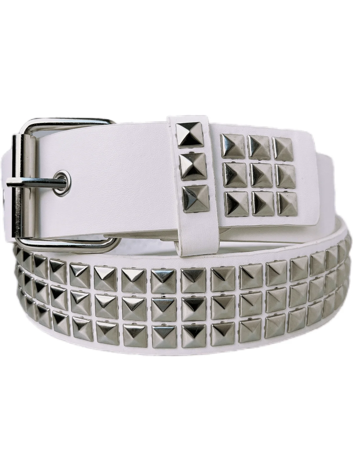 Punk European And American Pyramid Cyber Y2k Subculture Gothic Four-Square Bead Rivet Belt Waistband Women Versatile Jeans Men