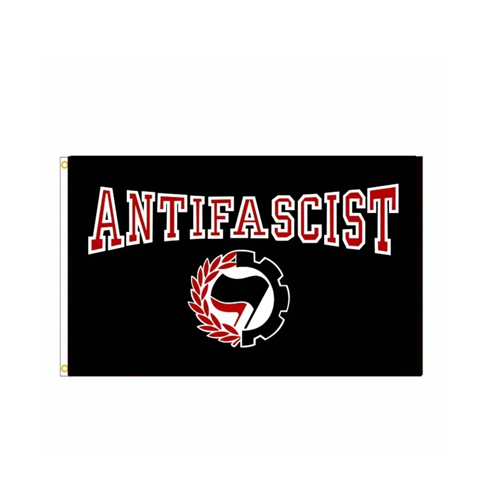 Antifascist Action Flag 90x150cm Polyester Anarchist Antifa Flag Decoration Outdoor Flying Hanging