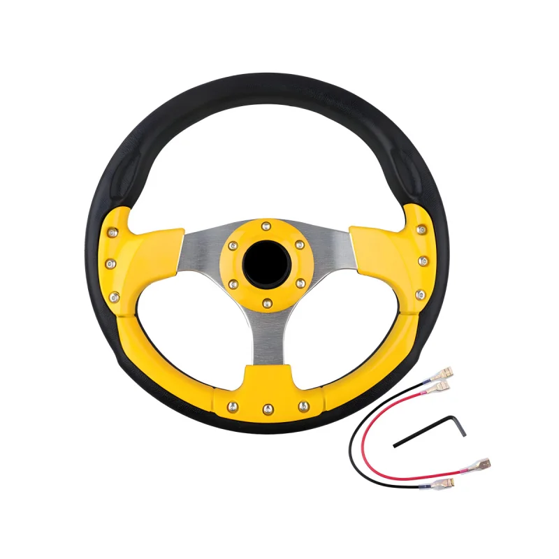 

High Quality Universal 13/14 Inch Deep Spoke Leather Drift Steering Wheel Car Modification Parts
