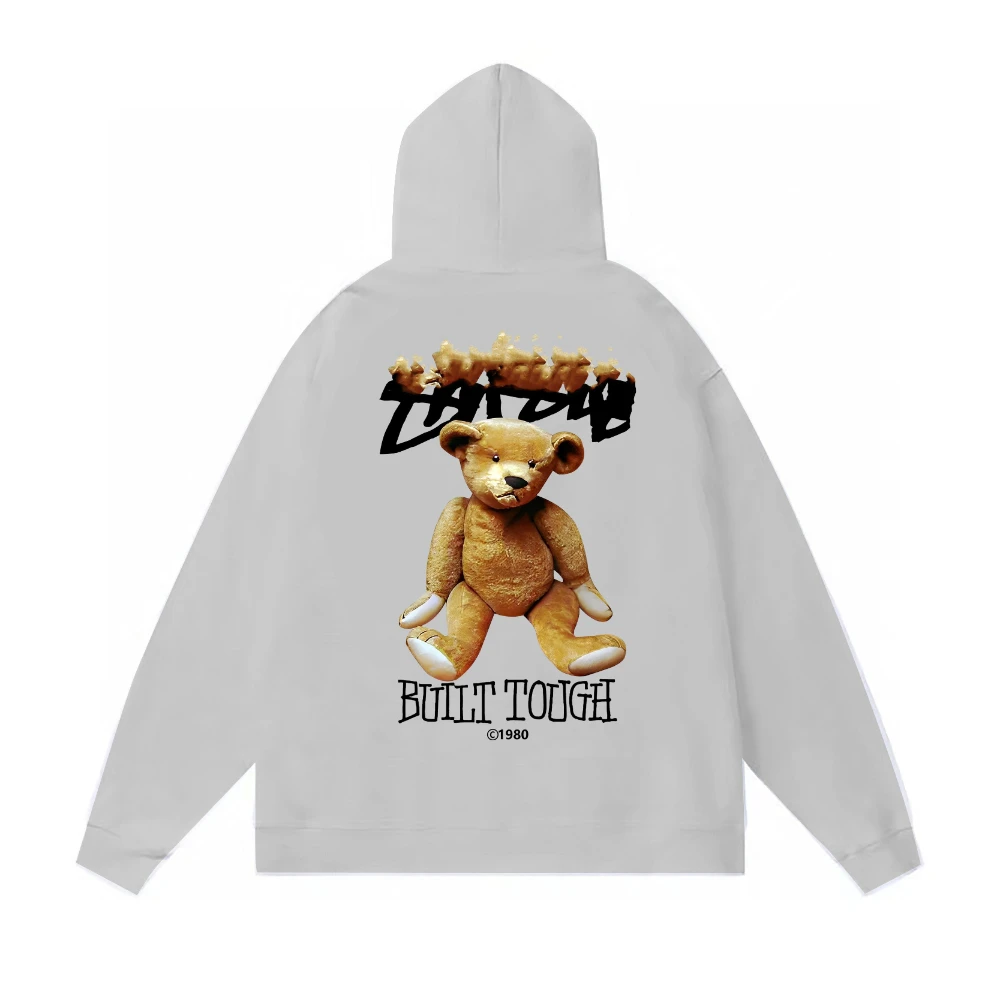 Nuovo designer orso stampato cotone marchio alla moda American Street maglione da uomo e da donna casual allentato versatile coppia con cappuccio