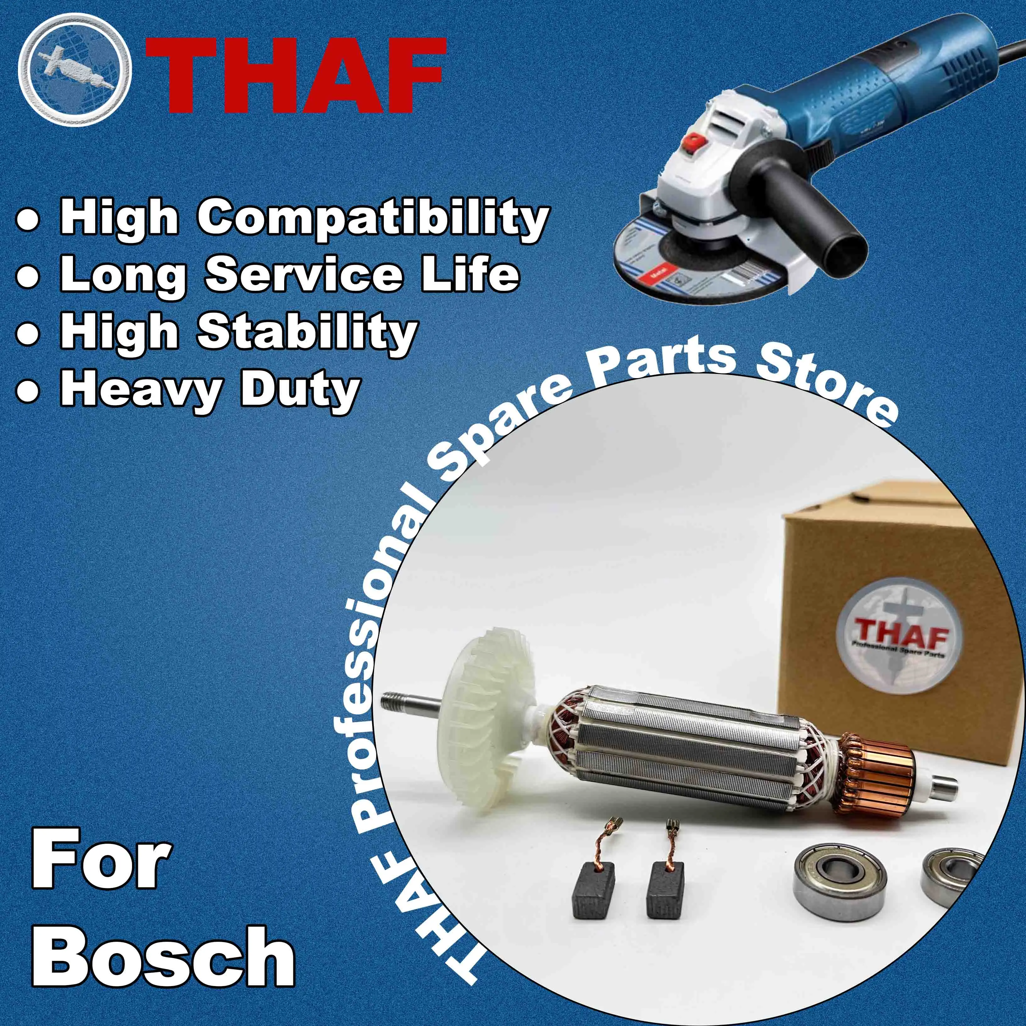 AC220V-240V Ankervervanging Van De Armatuurrotor Voor Bosch Haakse Slijper GWS7-100 GWS7-125 GWS 7-100 GWS 7-125
