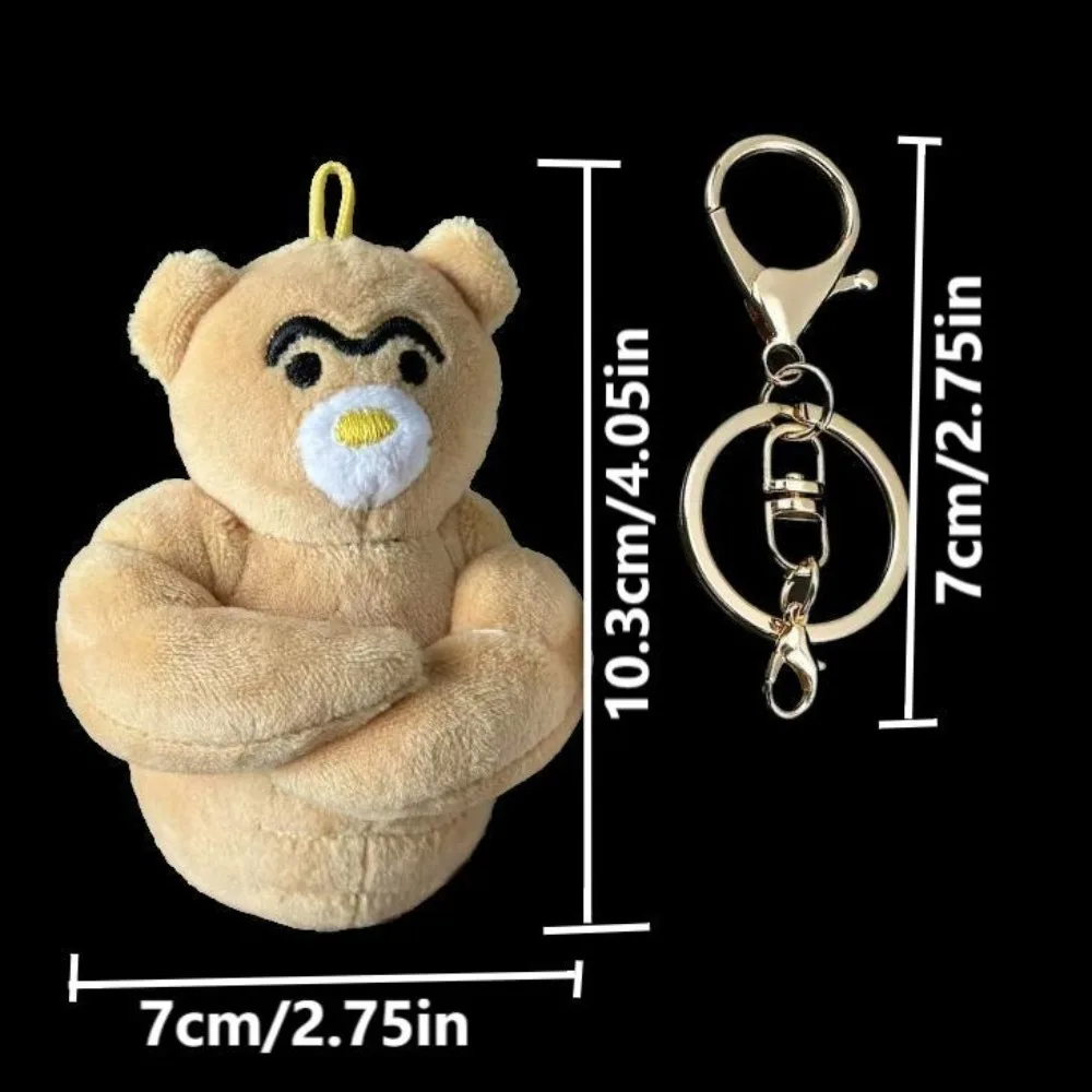 

New Muscle Bear Doll Pendant Plush Muscle Rabbit Car Key Ring Cute Bag Decoration Gift