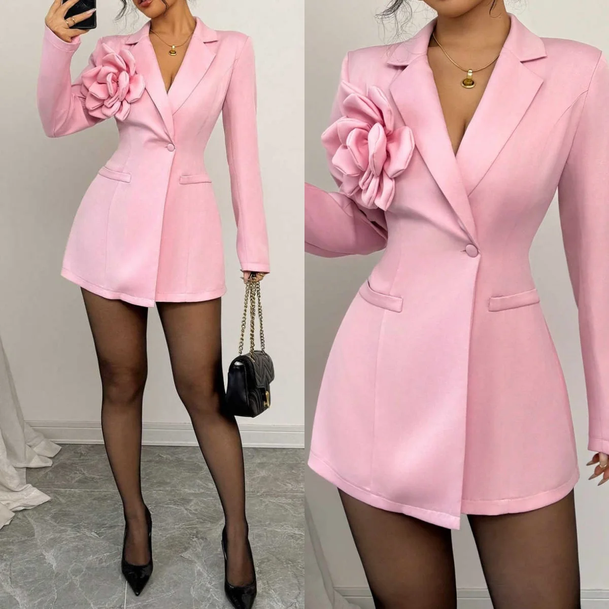 

Handsome Flowers Women Jacket One Piece Wedding Slim Fit Blazer Coat Custom Made For Lady Party Prom Wear