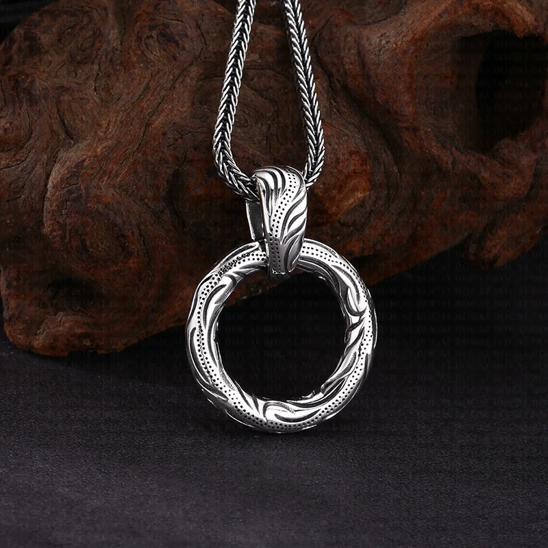 S925 Sterling Silver Charms Pendants for Women Men Retro Eternal Rattan Pattern the Mobius-strip Fashion Jewelry Wholesale