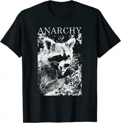 ANARCHY RACCOON FUNNY T-Shirt Mens T Shirts Vintage T Shirt Graphic T Shirts Oversized T Shirt Casual Cotton Four Seasons