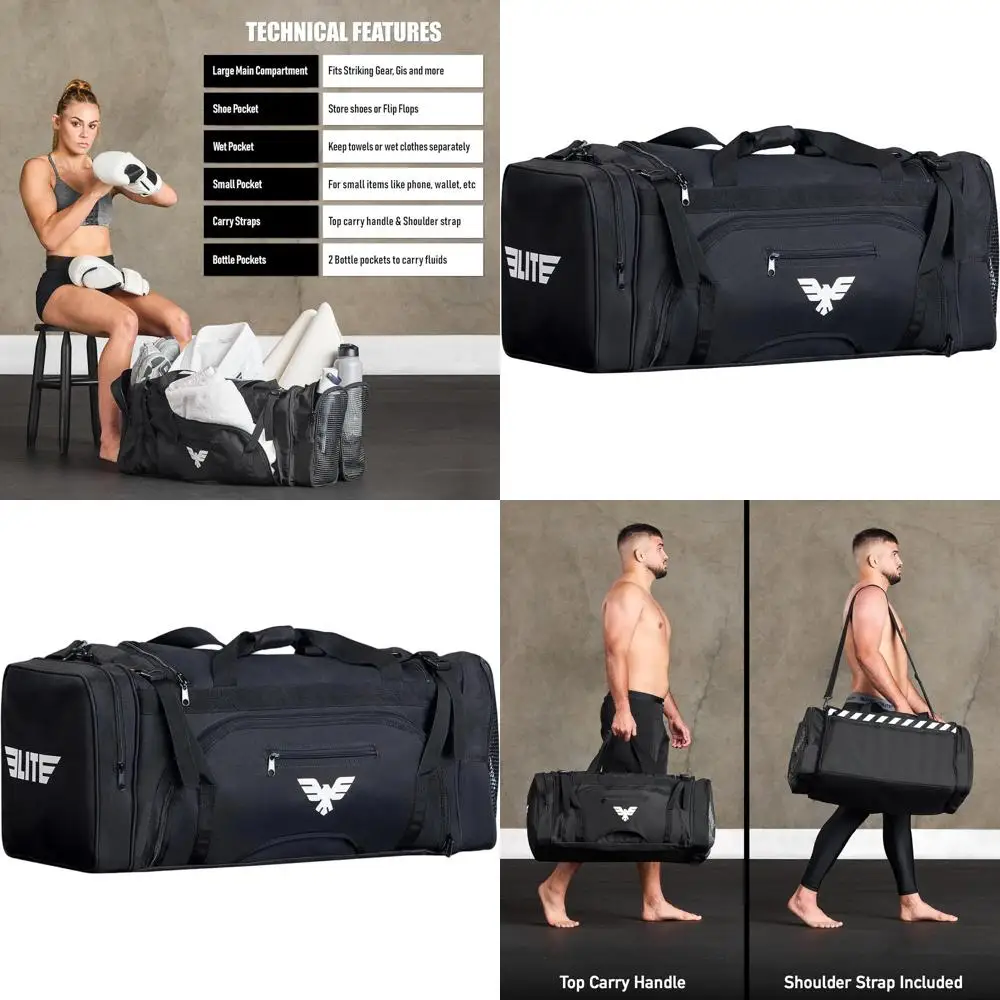 

Large 44L Durable Cordura MMA Duel Bag with Mesh Shoe Pocket & Adjustable Strap for Gi, Gear, Shin Guards, Rash Guards and More