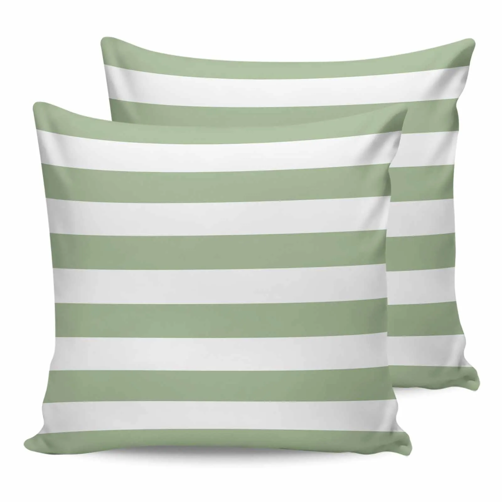 2/4 Pcs Sage Green Stripes Waterproof Pillowcase Office Sofa Throw Pillow Case Car Cushion Cover Home Decor