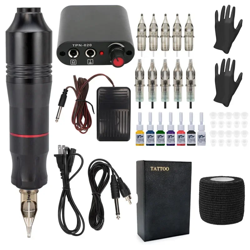 

Self-taught tattoo tool 7 bottles of pigment mini power diamond tattoo pen set