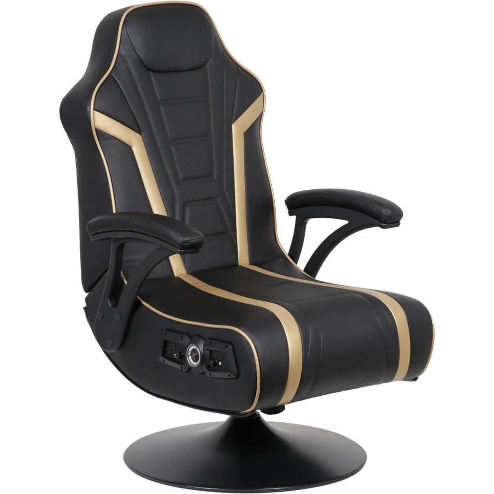 Computer Video Gaming Office Pedestal Chair, Built in Audio Speakers, Ergonomic Design for Adults, Teens, Men, Gaming Chair