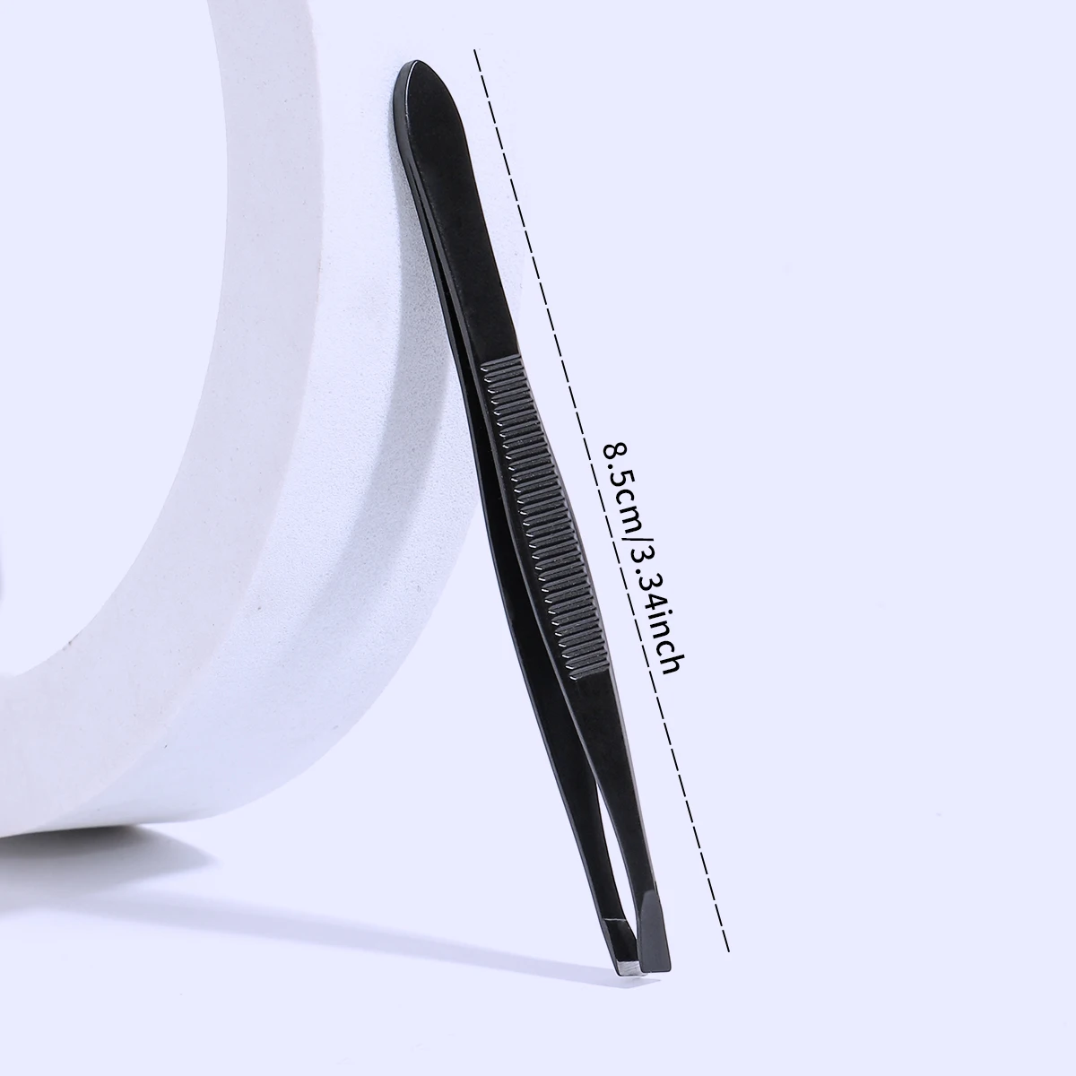 1/2pcs black stainless steel tweezers, with two styles of flat mouth and oblique mouth, eyebrow plucking and other tools.