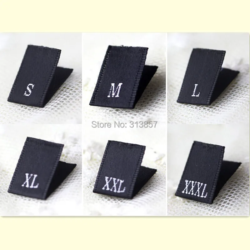 Spot satin Satin Size woven label clothing Size standard garment high-end code label printed woven label XY00385D