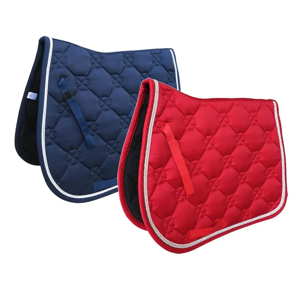 Horse Riding Quilted Saddle Pad Ergonomically Shaped Saddle Pad - Red