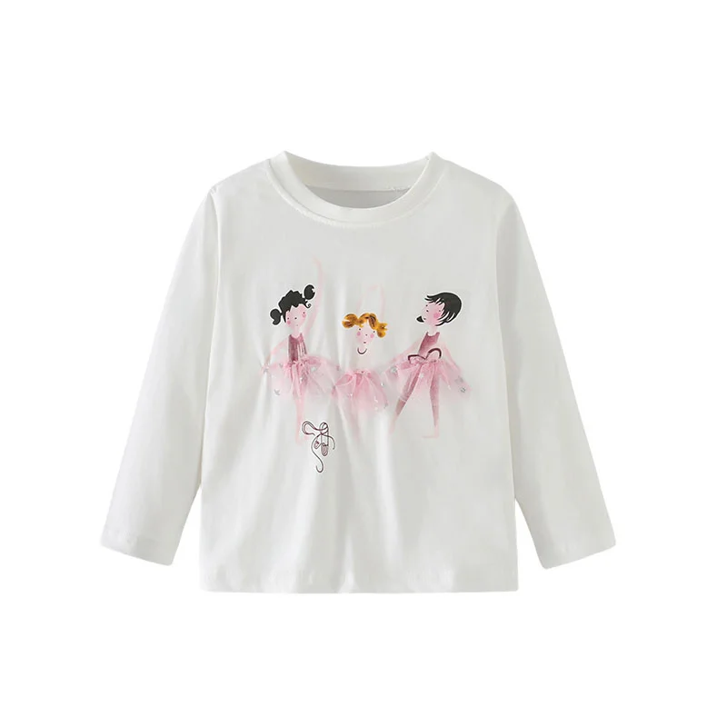 Jumping Meters Unicorn Long Sleeve T-Shirt for Girls Toddler Animal Blouse Kids Tees Tops Baby Costume Clothing