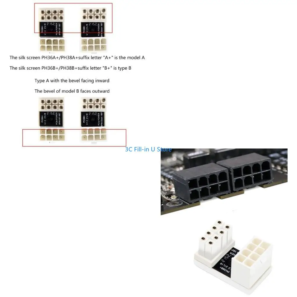 G8TA 180 Degree U Turn Connector 6P 8Pin Adapter for Desktop Chassis Card Wire