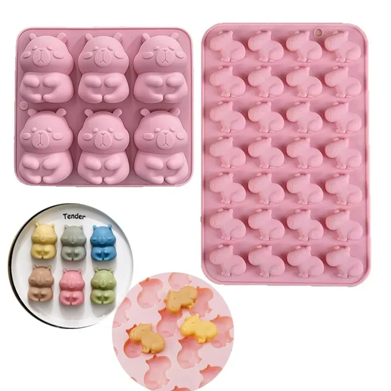 3D-Silikonform, vielseitig einsetzbar, Eiswürfelform für Kuchen, Kekse, Gummigelee, Seife, Backen, Dekor, Cartoon-Tierwerkzeuge
